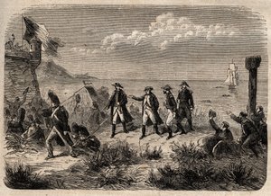 Napoleon kehrt von Elba zurück - Gravur in „Dictionnaire populaire illustré“ - 1864 - von Joseph Decembre und Edmond Allonier