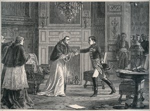 Napoleon besucht Papst Pius VII. in Fontainebleau 1804 - Besuch von Napoleon I. bei Papst Pius VII. in Fontainebleau 1804