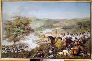 Napoleonische Kriege: „Die französische Infanterie gegen die preußische Kavallerie“ von Unknown artist