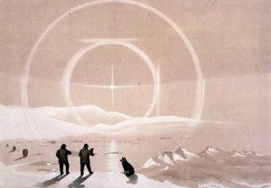 Nordlichter - in „The shores of the polar sea, an Arctic expedition narration“, von Dr. Edward Moos, Marcus Nard & Co, London von Unknown artist