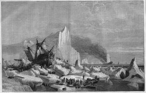 Norwegische eisgefangene Schiffe an der Küste von Spitzbergen im Arktischen Ozean von Unknown artist