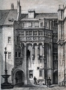 Nürnberger Rathaus - der Innenhof des Rathauses von Nürnberg - Gravur um 1867 von Unknown artist