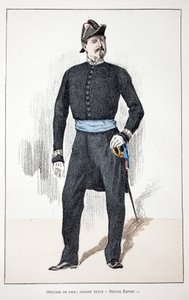 Friedensoffizier, Großes Zweites Kaiserreich (1852-1870). Farbradierung zur Illustration „Histoire du corps des gardiens de la paix“, Buch veröffentlicht unter der Schirmherrschaft von Louis Lepine (1846-1933), Polizeipräfekt der Seine, von Alfred Rey (186 von Unknown artist