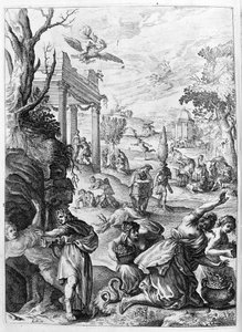 Ovid (Ovidius) - Illustration für Buch 15 - (P. Ovidii Nasonis Metamorphose libri XV mit Anmerkungen von TH. Farnabii.) Anmerkung von Thomas Farnaby (Farnabia) (1575-1647) von Unknown artist