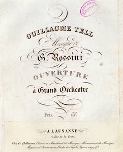 Seite der Partitur der Ouvertüre von Wilhelm Tell, Oper von Gioacchino Rossini