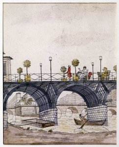 Paris: Die Pont des Arts, im 19. Jahrhundert