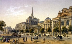 Paris: Ansicht des Justizpalastes, Gravur 1. Hälfte des 19. Jahrhunderts. von Unknown artist