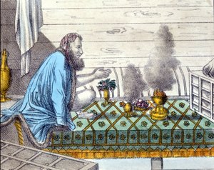 Parsen (Nachkommen der Zoroastrier aus Persien, die ab dem 8. Jahrhundert nach Indien auswanderten) bei der Feueranbetung