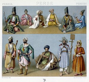 Persische Kostüme - in „Le costume historique“ von Racinet von Unknown artist