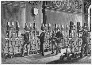 Pneumatisches Postamt, Place de la Bourse in Paris im Jahr 1888