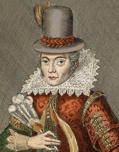 Pocahontas - Porträt von Pocahontas (1595-1617) (oder Mataoka oder Amonute, dann Rebecca Rolfe), Indianerprinzessin von Unknown artist