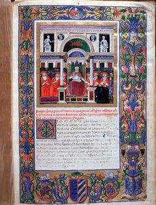 Papst Clemens IV. überreicht den Dominikanermönchen eine päpstliche Bulle der Privilegien von Unknown artist