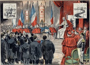 Papst Leo XIII. (1810-1903) weihte das Protektorat Frankreichs im Heiligen Land ein, als Deutschland es ersetzen wollte. Audienz vom 8. Oktober