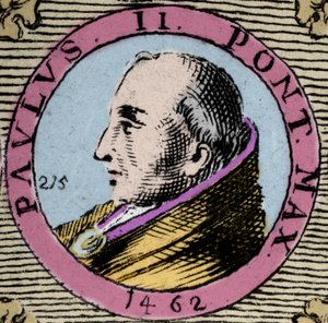 Papst Paul II. (Paolo) alias Pietro Barbo, Paul (1417-1471). Gravur des 19. Jahrhunderts