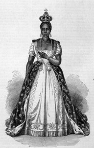 Porträt von Adelina Leveque Soulouque, Ehefrau von Faustin I., Kaiser von Haiti von 1847 bis 1859 (Stich von 1856)