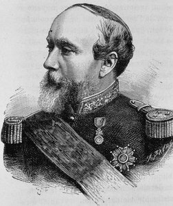 Porträt von Admiral Pothuau (1815-1882). Gravur aus dem späten 19. Jahrhundert in „Histoire de France“ von H. Martin.