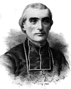 Porträt von Adolphe Perraud (1828-1906), französischer Kirchenmann und Akademiker. Gravur in „Le Monde Illustré“ Nr. 1316 vom 17. Juni 1882