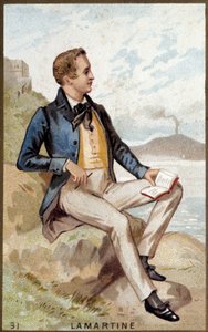 Porträt von Alphonse de Lamartine (1790 - 1869), französischer Dichter. Chromolithographie 19. Jahrhundert