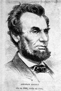 Porträt des amerikanischen Präsidenten Abraham Lincoln (1809 - 1865).