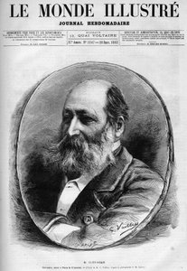 Porträt von Auguste Clésinger (1814-1883), französischer Bildhauer und Maler. Gravur in „Le Monde illustré“ 1883. Private Sammlung. von Unknown artist