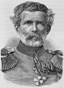 Porträt von Baron von Manteuffel. Gravur aus dem späten 19. Jahrhundert in „Histoire de France“ von H. Martin von Unknown artist