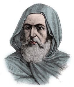 Porträt von Ben Mahi Ed Din Abd El Kader (Abd El-Kader) (1808-1883) ABDELKADER, Emir von Mascara, militärischer und religiöser Führer - Gravur 1883.