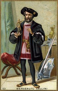 Porträt von Benvenuto Cellini (1500 - 1571), italienischer Goldschmied und Bildhauer. Chromolithographie des 19. Jahrhunderts. von Unknown artist