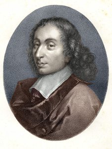 Porträt von Blaise Pascal - Gravur aus dem 19. Jahrhundert.