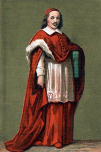 Porträt von Kardinal Jules Mazarin (Giulio Raimondo Mazzarino oder Mazarino) (1602-1661). Gravur von 1854. von Unknown artist