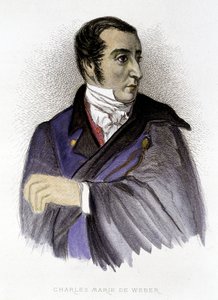 Porträt von Carl Maria von Weber, deutscher Komponist (1786-1826) - Gravur