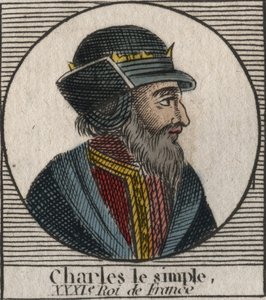 Porträt von Karl III., genannt der Einfältige (879-929), König der Franken - Gravur aus Instruction sur l