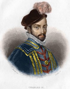 Porträt von Karl IX. (1550 - 1574), König von Frankreich. Gravur 19. Jahrhundert von Unknown artist