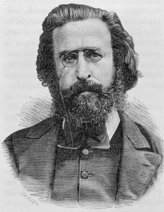 Porträt von Charles Théophile Ferré (1845 - 1871). Gravur aus dem späten 19. Jahrhundert in „Histoire de France“ von H. Martin.