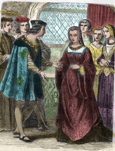 Porträt von Karl VIII. und Anne von Bretagne. Gravur des 19. Jahrhunderts von Unknown artist