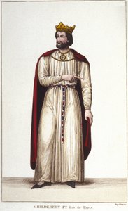 Porträt von Childebert I (ca. 495-558) König von Paris. Stich von 1830 von Unknown artist