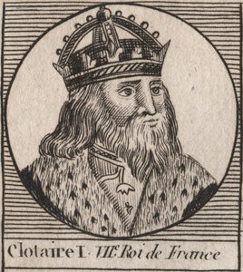 Porträt von Chlothar I. (497 - 561), König von Neustrien und König der Franken - Gravur aus „Instruction sur l