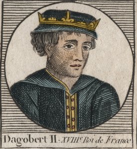 Porträt von Dagobert II., König der Franken von 711 bis 716 - Gravur aus „Instruction sur l