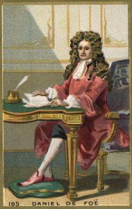 Porträt von Daniel Defoe (1660 - 1731), englischer Dichter, Romanautor und Journalist. Chromolithographie des 19. Jahrhunderts von Unknown artist