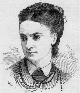Porträt von Dinah Felix, französische Komödiantin, Mitglied der Comédie Française von 1862 bis 1882. Gravur in „Le Monde Illustré“ Nr. 1168 vom 16. August