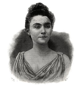 Porträt von Emma Laure Esther Guilbert, genannt Yvette Guilbert (1865-1944), französische Sängerin des Café-Konzerts - Gravur von 1892 von Unknown artist
