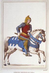 Porträt von Etienne de Vignoles oder Vignolles genannt La Hire (Lahire). Französischer Krieger 1390-1443. Gravur von 1830 von Unknown artist