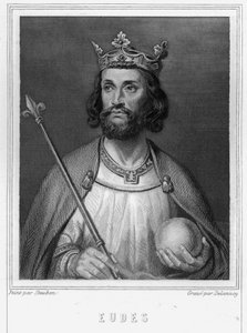 Porträt von Eudes (Odon) (ca. 860-898), Graf von Paris und Troyes, dann König von Frankreich - in „Histoire des Français“ von Lavallée, Gravur, sd.