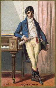 Porträt von François Adrien Boieldieu (1775 - 1834), französischer Komponist. Chromolithografie des späten 19. Jahrhunderts.