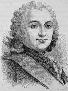 Porträt von François de Chevert (1695 - 1769). Gravur des späten 19. Jahrhunderts in „Histoire de France“ von H. Martin