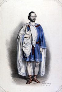 Porträt von Gaetano Fraschini (1816-1887) in der Rolle des Foresto in der Oper „Attila“ von Giuseppe Verdi (1813-1901) 19. Jahrhundert