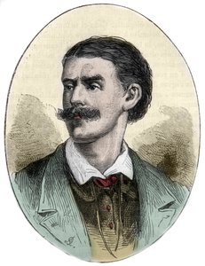 Porträt von Georg August Schweinfurth (1836-1925), deutscher Entdecker, Botaniker und Anthropologe, Gravur aus „Bildergeschichte der großen Reisen im neunzehnten Jahrhundert“. 1877