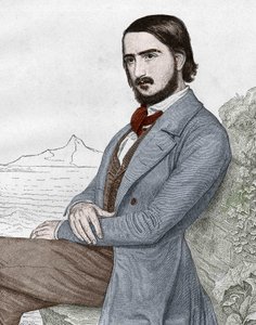 Porträt von Georg Herwegh, deutscher Dichter, nach dem Gemälde von C. Hitz von Unknown artist