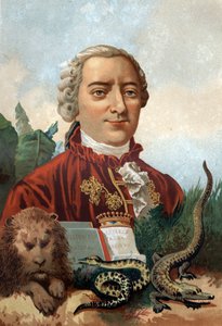 Porträt von Georges Louis Leclerc, Graf von Buffon (1707-1788), französischer Naturforscher und Schriftsteller. Chromolithographie 19. Jahrhundert. nach „La Ciencia y sus Hombres“ von Louis Figuier. Barcelona 1881