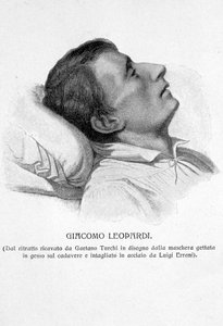 Porträt von Giacomo Leopardi auf seinem Sterbebett von Unknown artist