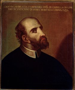 Porträt von Giovanni Animuccia (1514 ca-1571) italienischer Komponist Anonymes Gemälde. 16. Jahrhundert Bologna Civico museo Bibliografico von Unknown artist